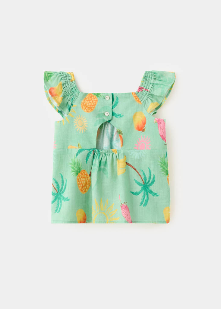 Tropical print blouse — Green