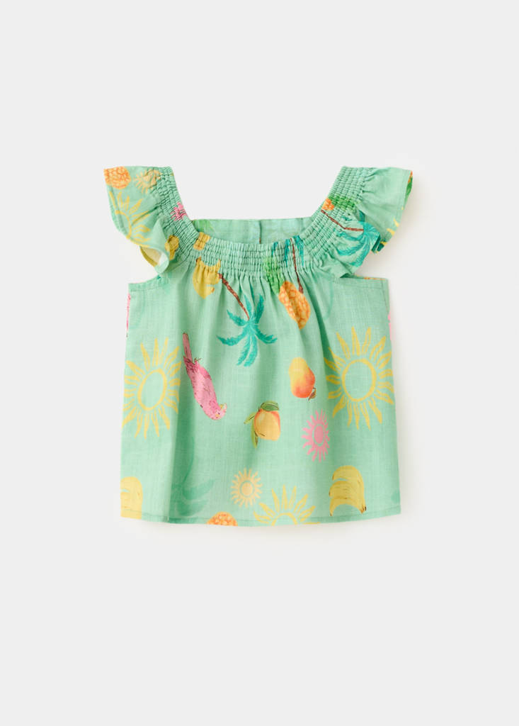 Tropical print blouse — Green