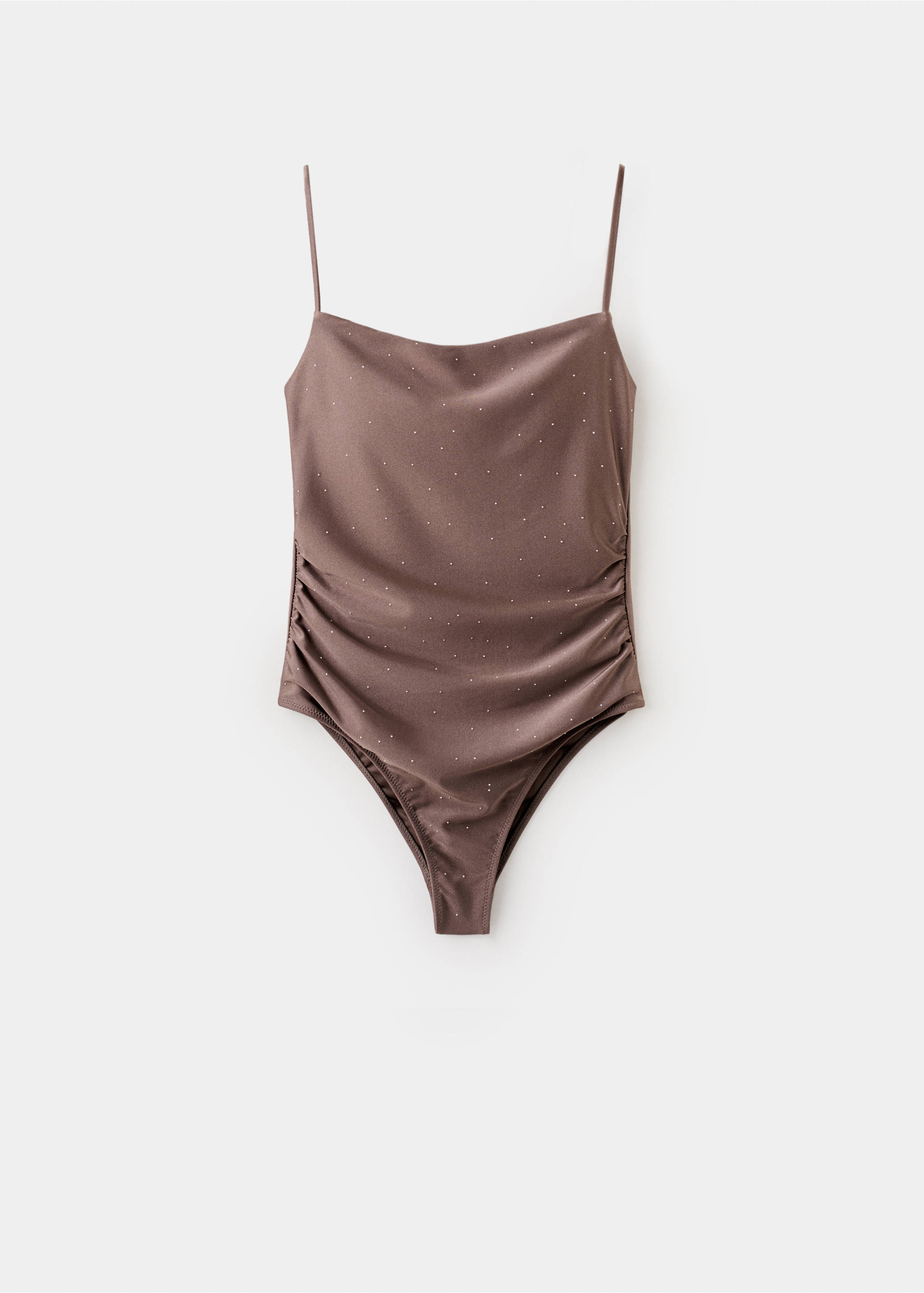 Ruched strass swimsuit - Article without model, Medium Brown. Ref: 27078647-00.