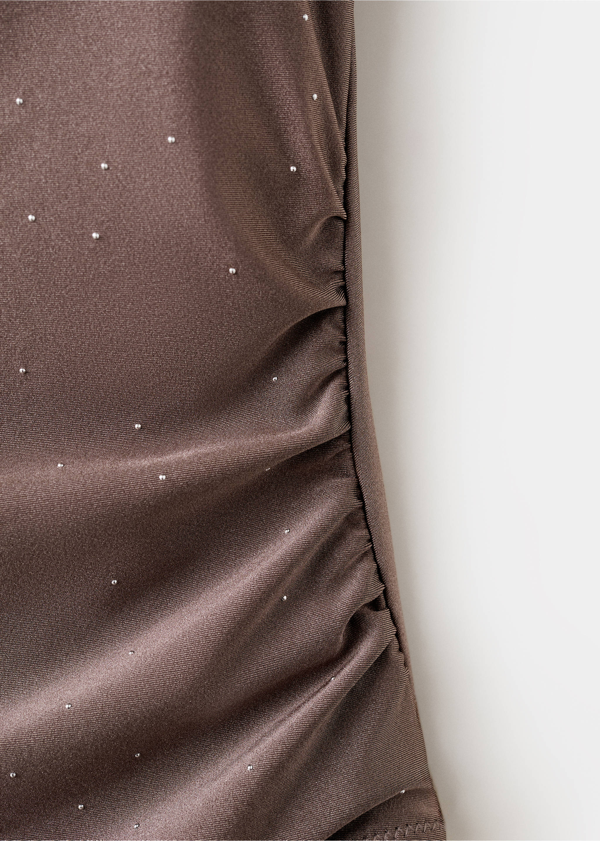 Ruched strass swimsuit - Details of the article 8, Medium Brown. Ref: 27078647-00.