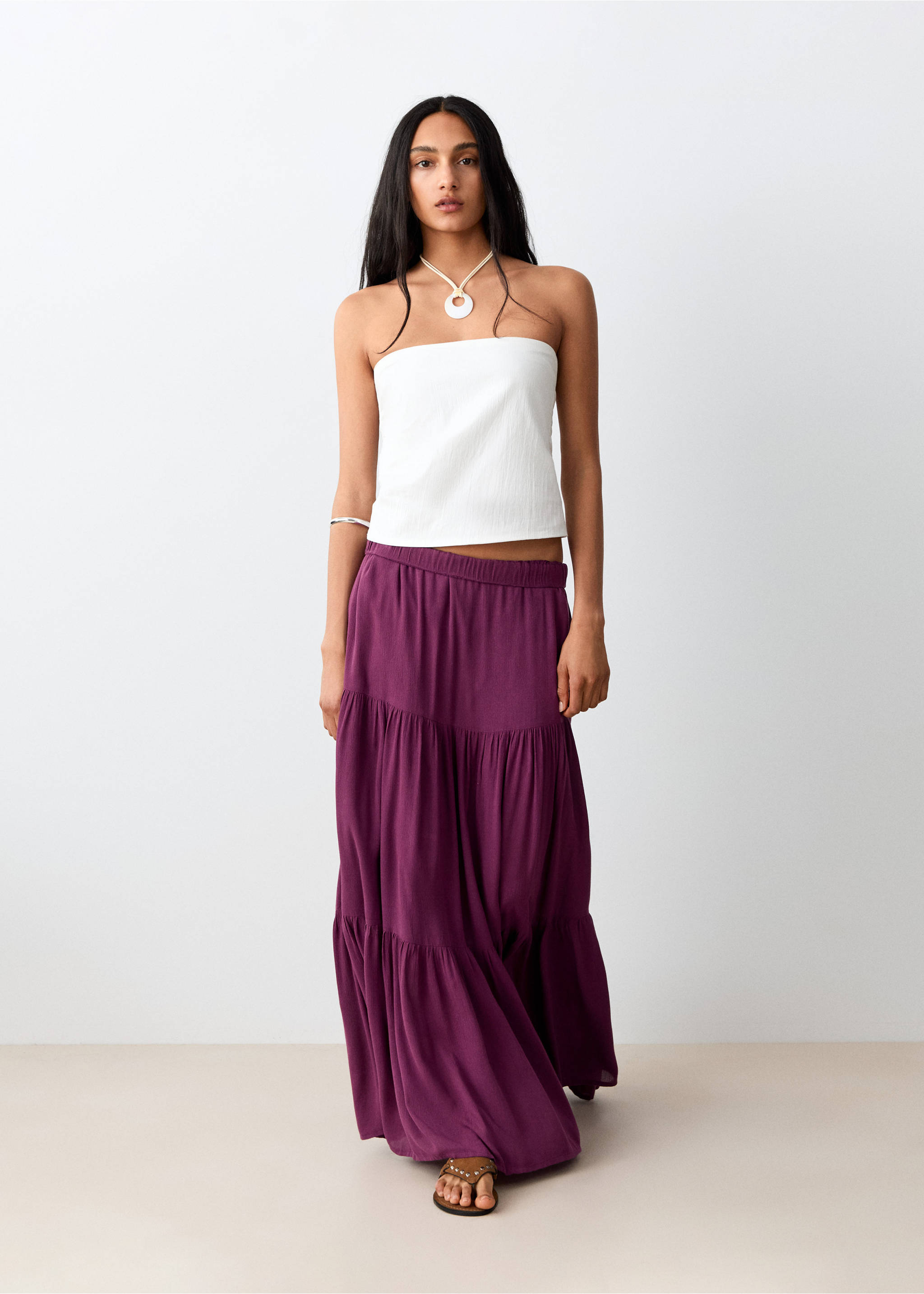 Flowy panel skirt - General plane, Lilac. Ref: 27078649-00.