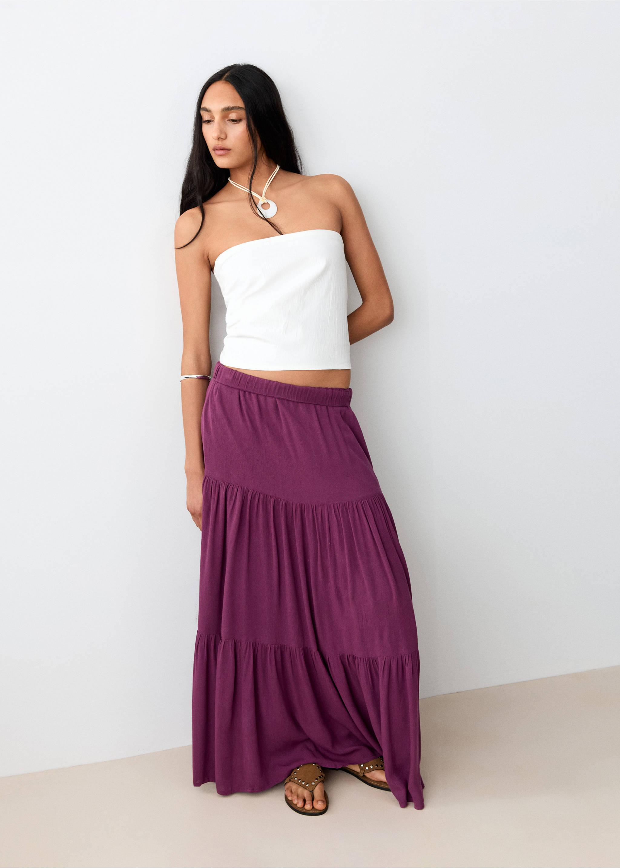 Flowy panel skirt - Medium plane, Lilac. Ref: 27078649-00.