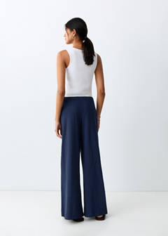100% straight-fit cotton trousers — Navy 5