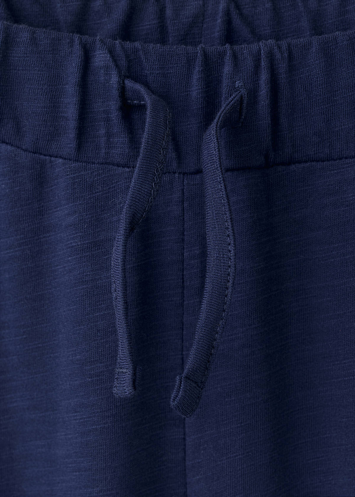 100% straight-fit cotton trousers — Navy