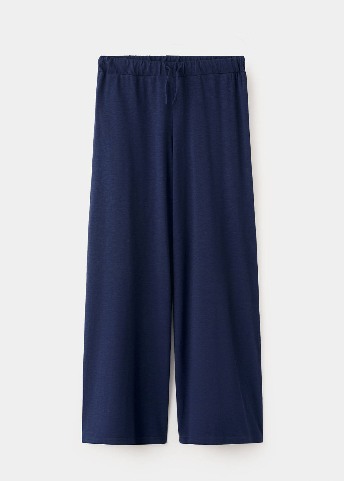 100% straight-fit cotton trousers — Navy