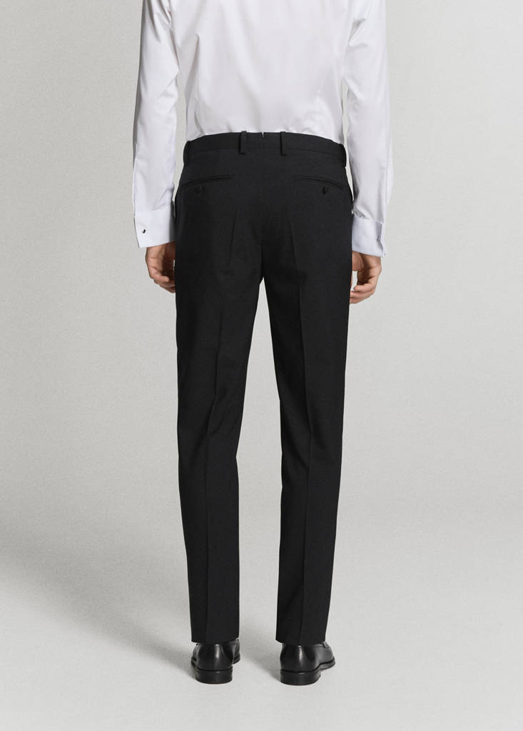 Slim-fit tuxedo suit trousers — Black