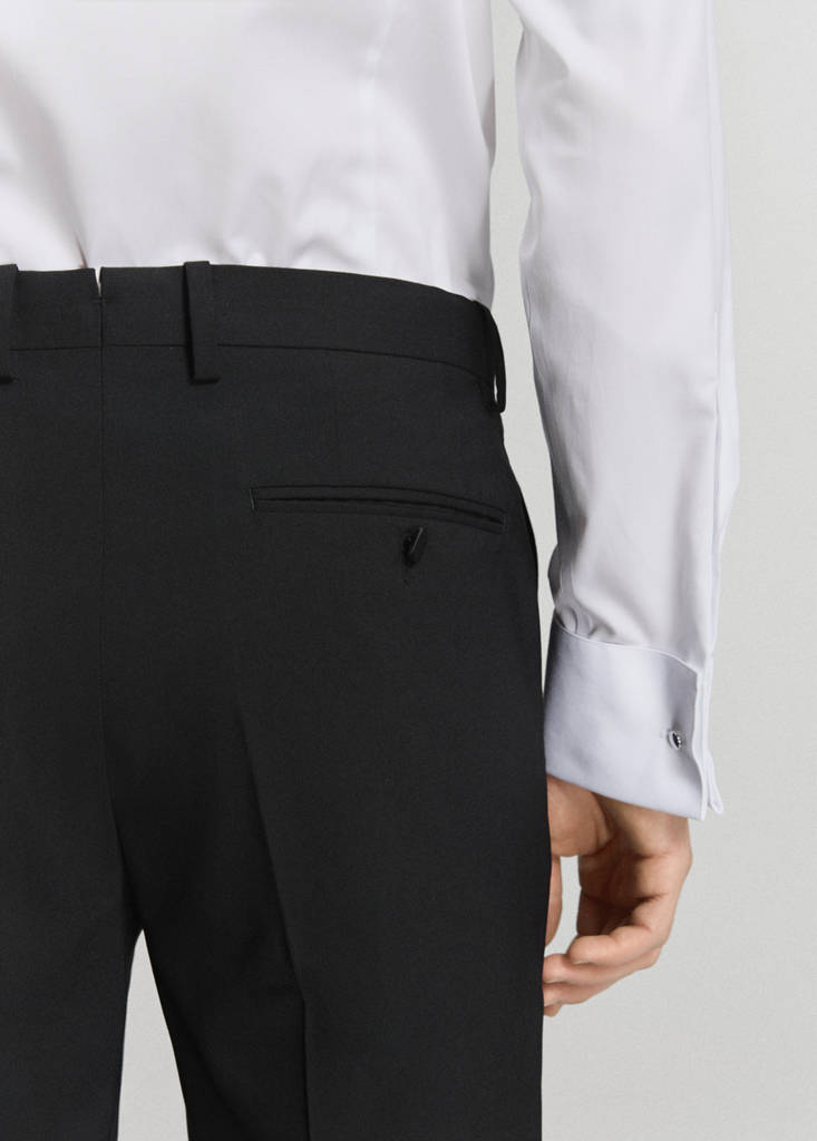 Slim-fit tuxedo suit trousers — Black