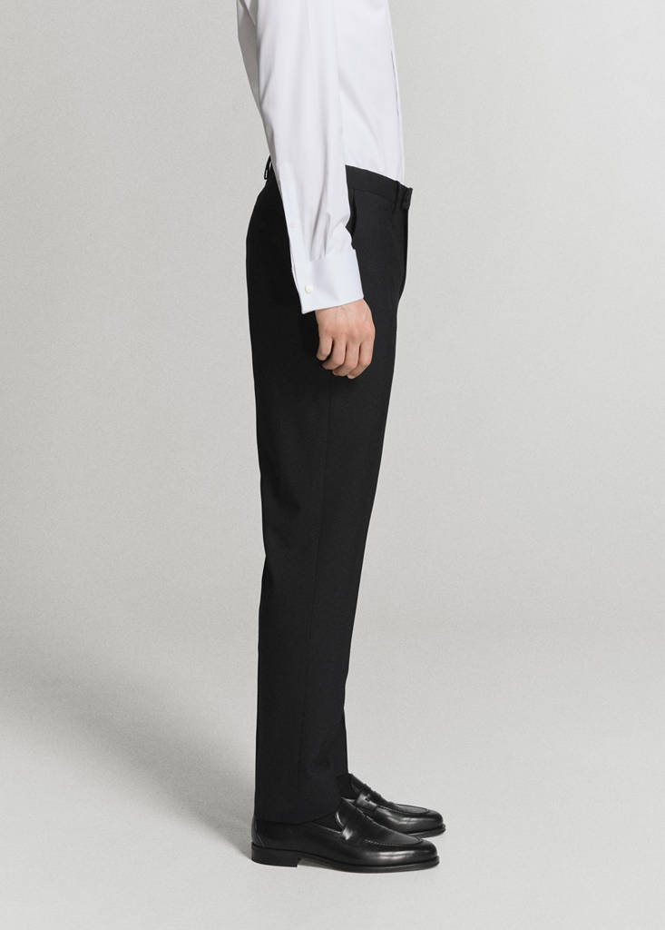 Slim-fit tuxedo suit trousers — Black