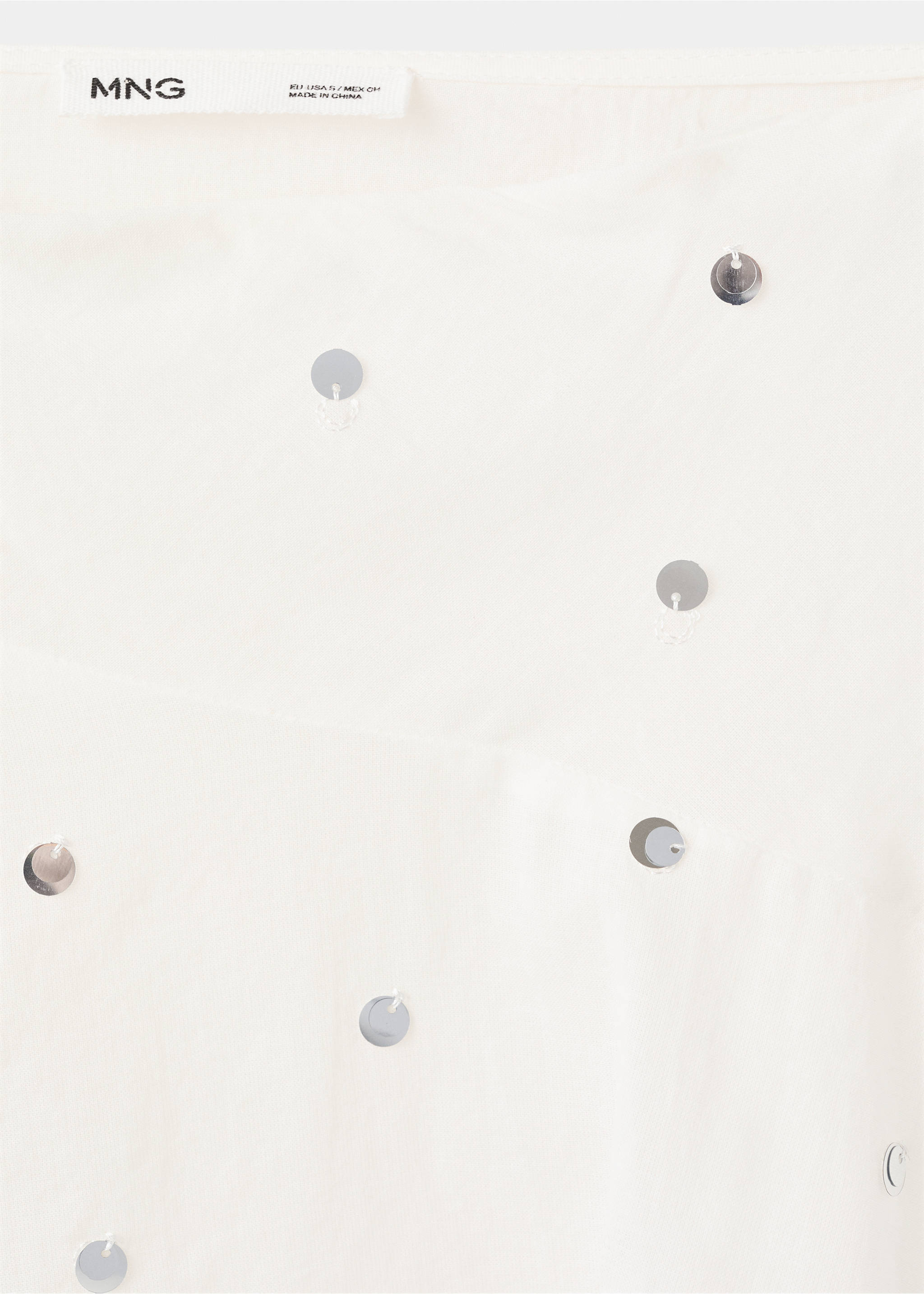 Asymmetric sequin skirt - Details of the article 8, Off White. Ref: 27078654-00.