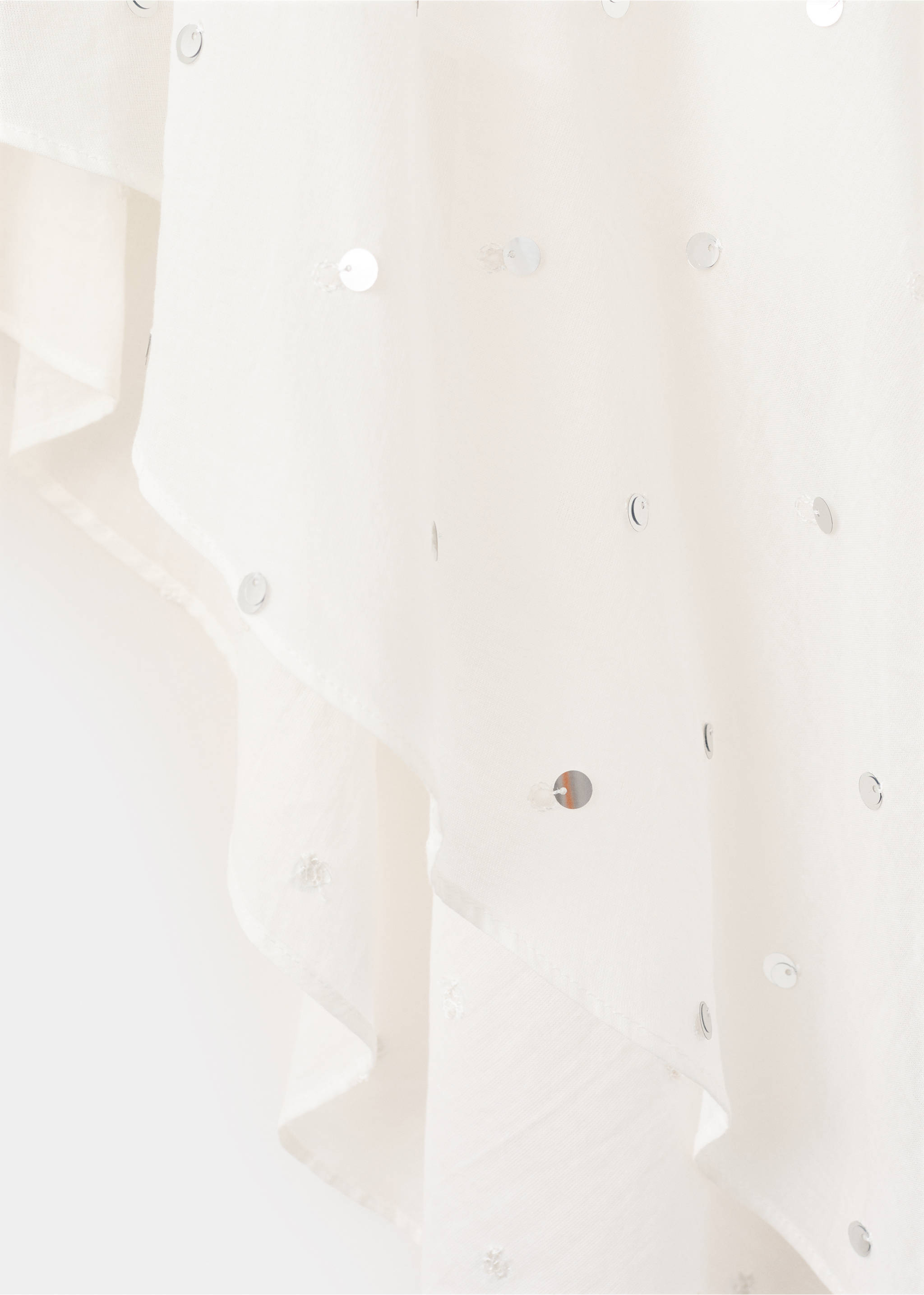 Asymmetric sequin skirt - Details of the article 0, Off White. Ref: 27078654-00.