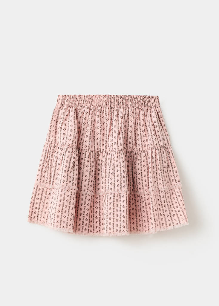 Printed skirt with ruffles — Pink