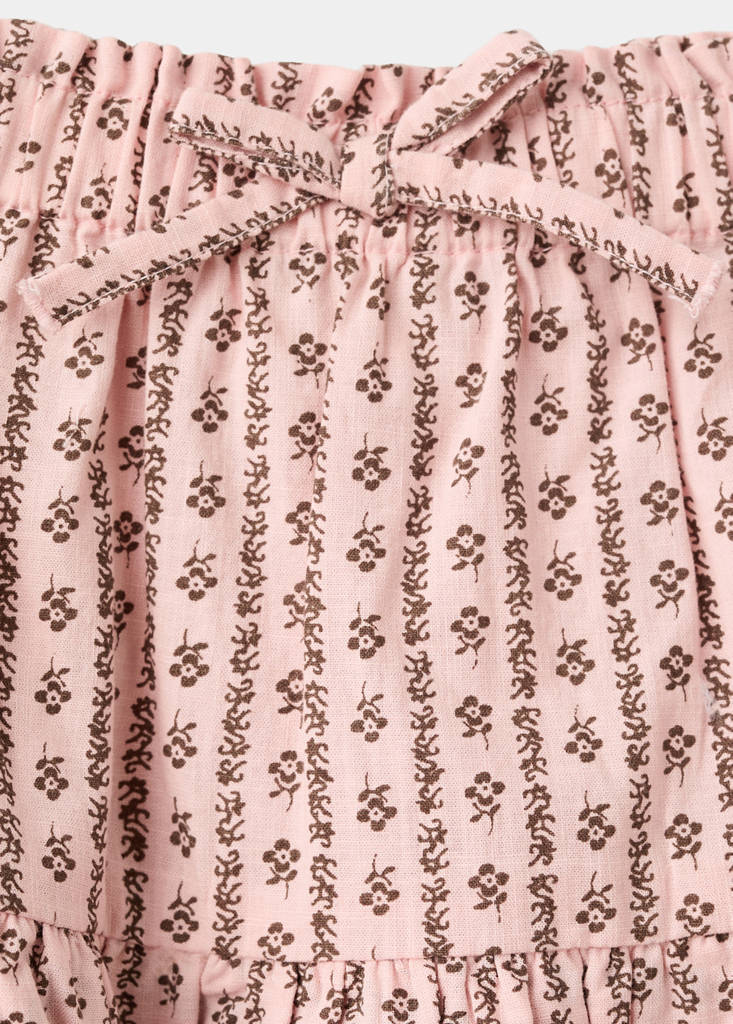 Printed skirt with ruffles — Pink