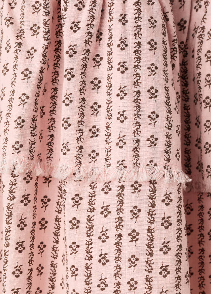 Printed skirt with ruffles — Pink