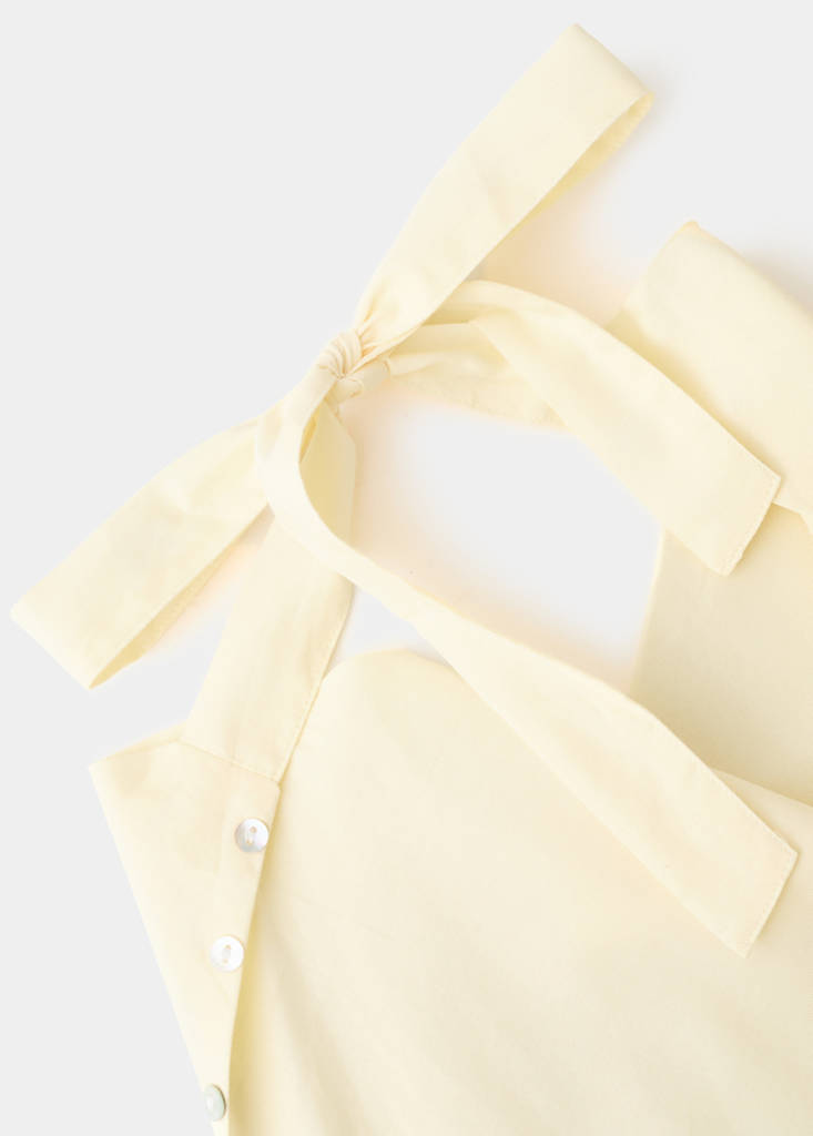 Halter neck button top — Pastel Yellow