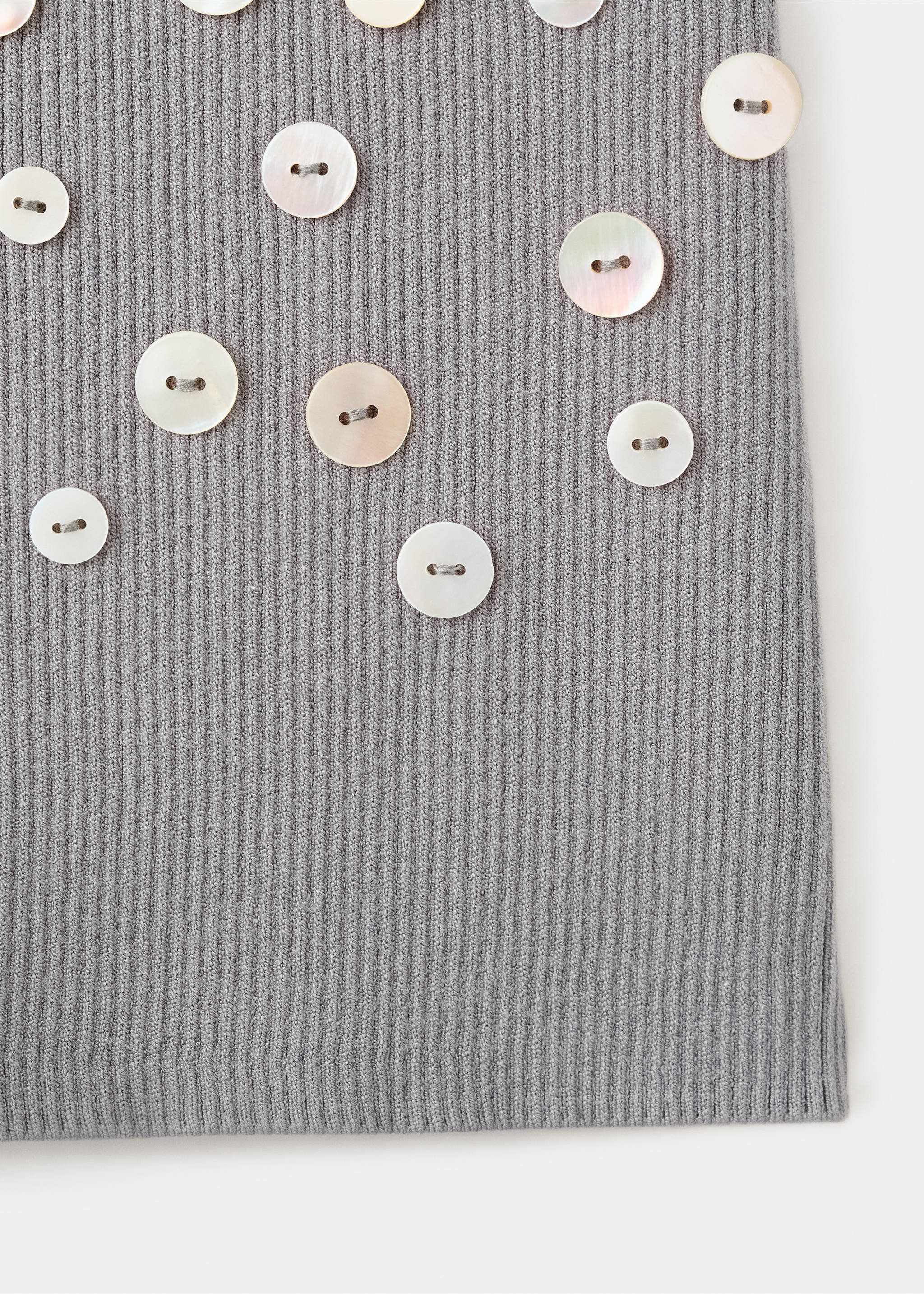 Decorative button shorts - Details of the article 0, Medium Heather Grey. Ref: 27078657-00.