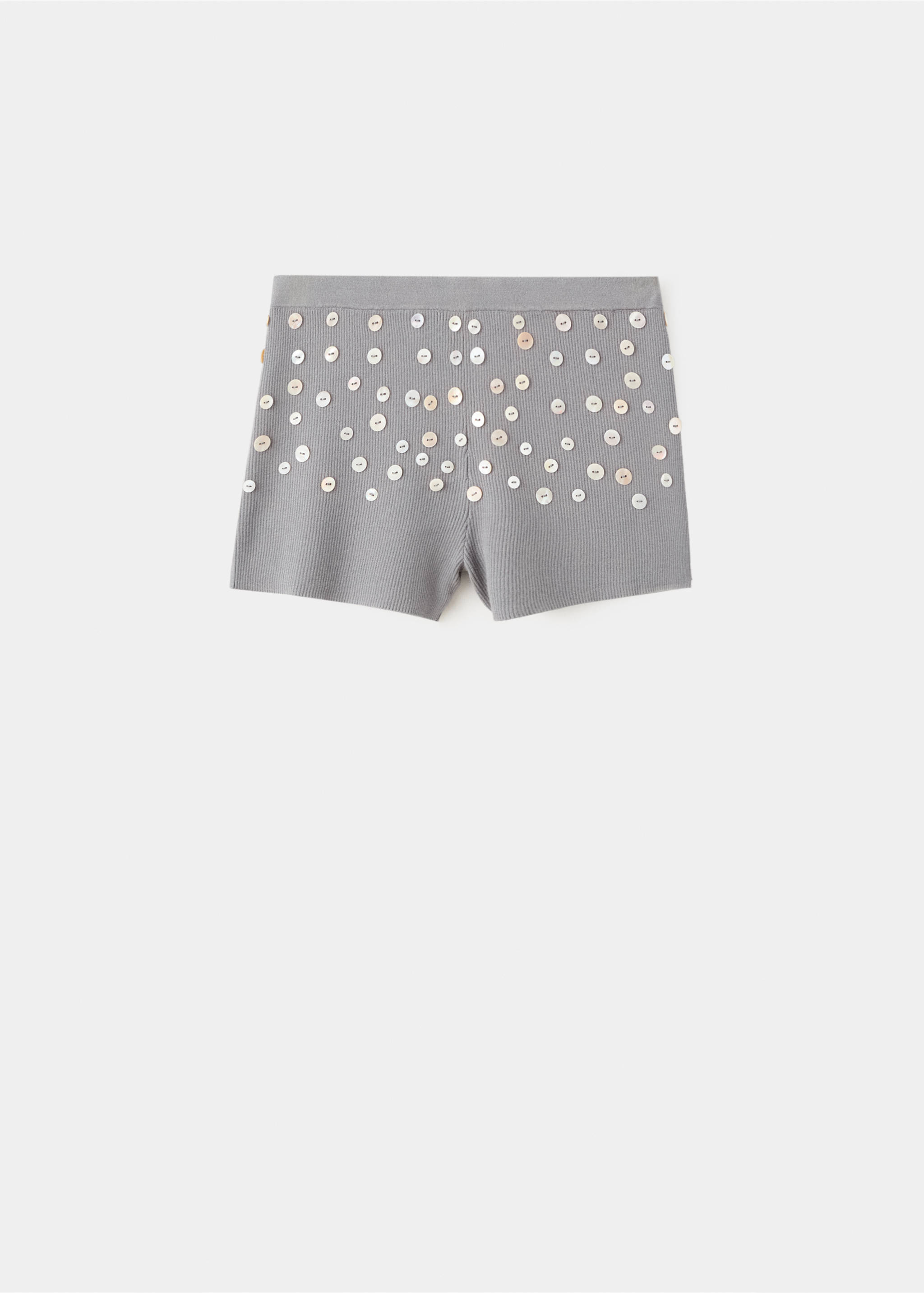 Shorts mit dekorativen Knöpfen - Artikel ohne Model, Mittelgrau meliert. Ref: 27078657-00.