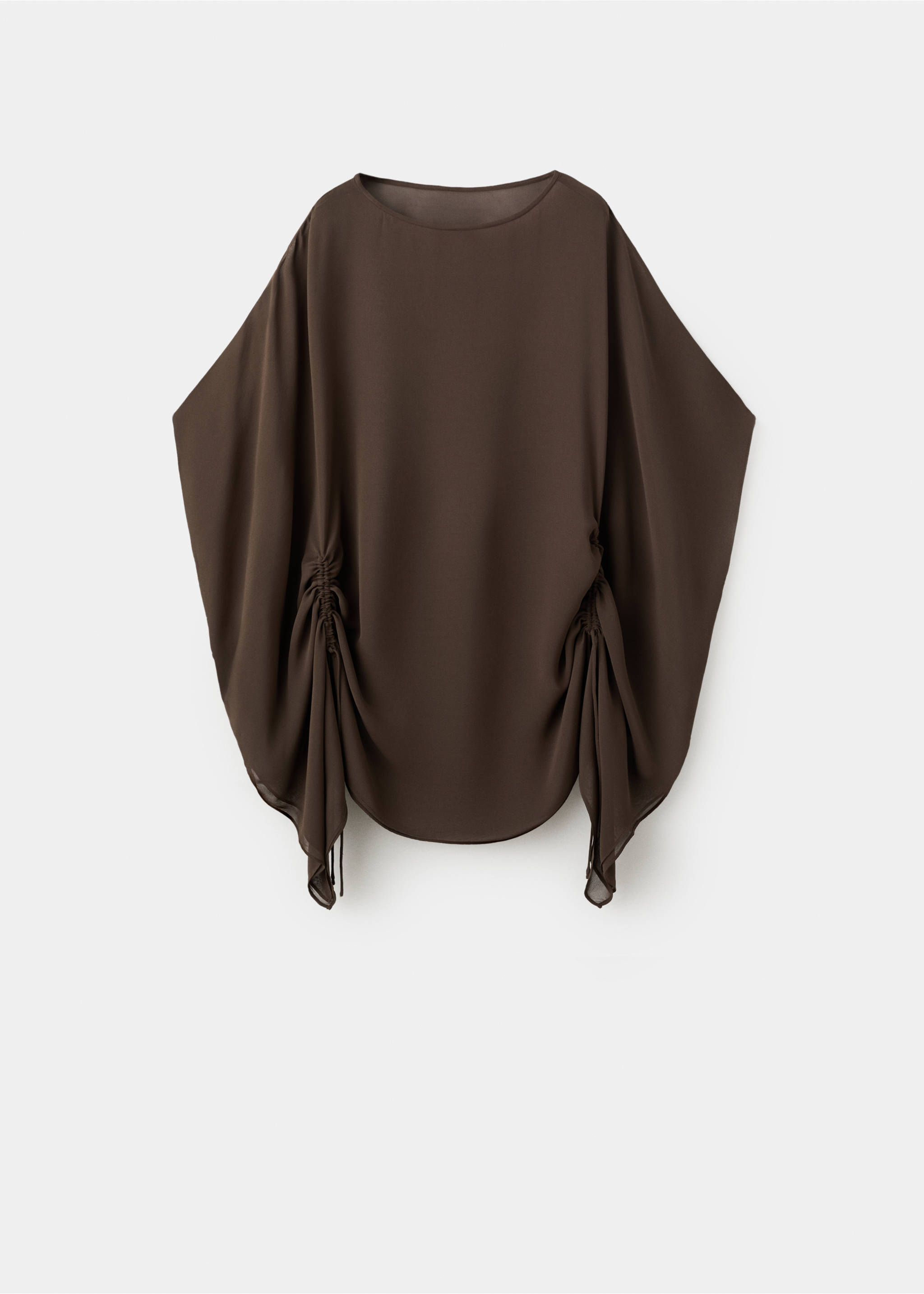 Side ruched caftan - Article without model, Brown. Ref: 27078658-00.