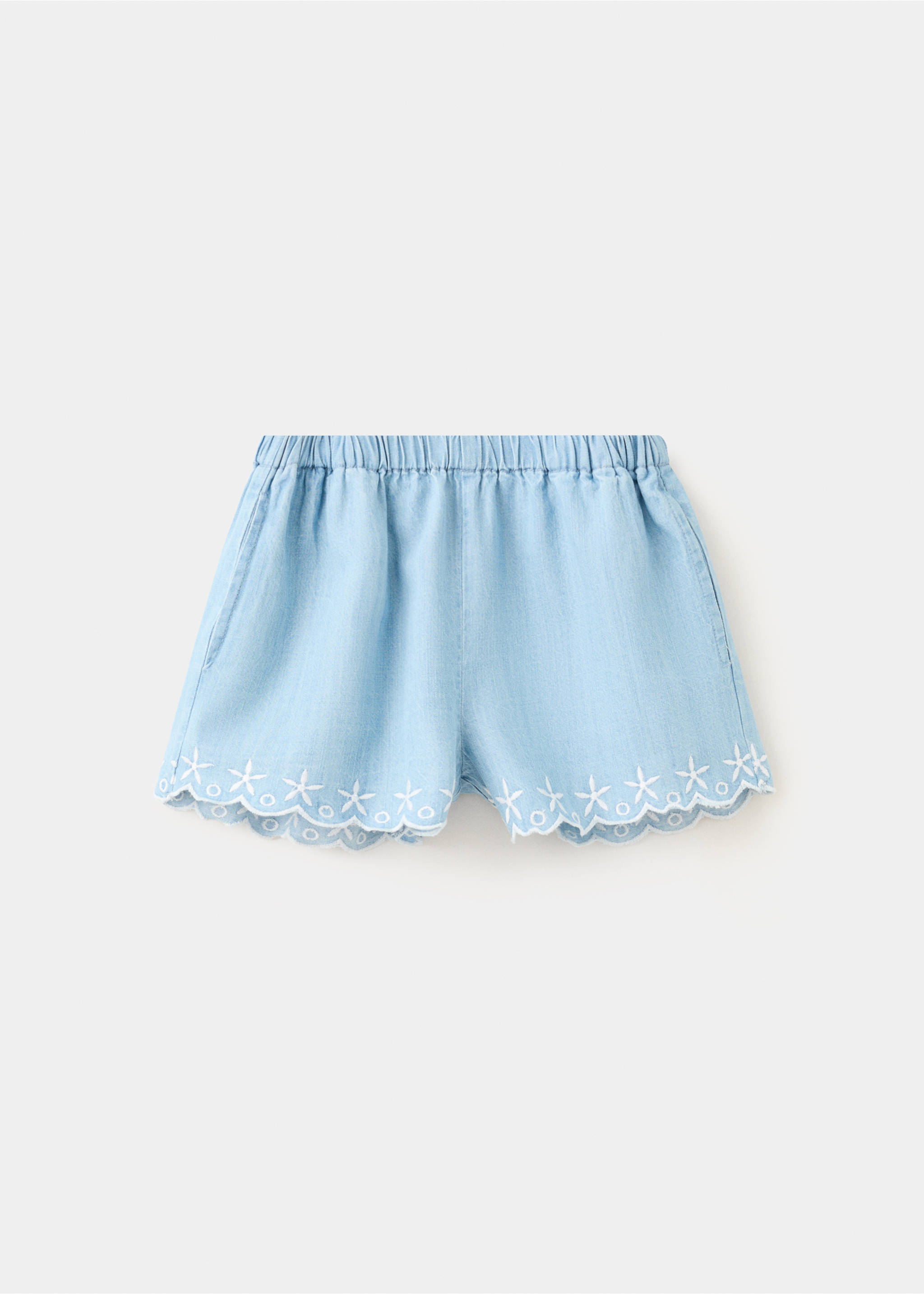 Embroidered star shorts - Article without model, Light Blue. Ref: 27078659-00.