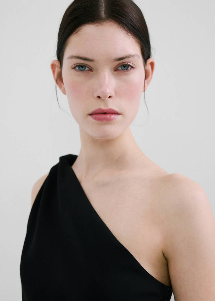 Long jumpsuit with knot — Black
