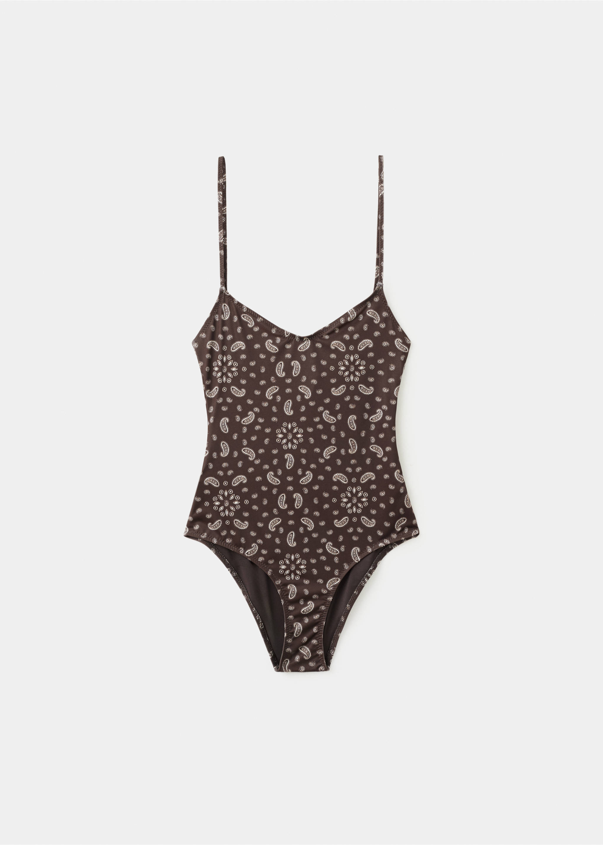 Printed strap swimsuit - Article without model, Brown. Ref: 27078662-00.