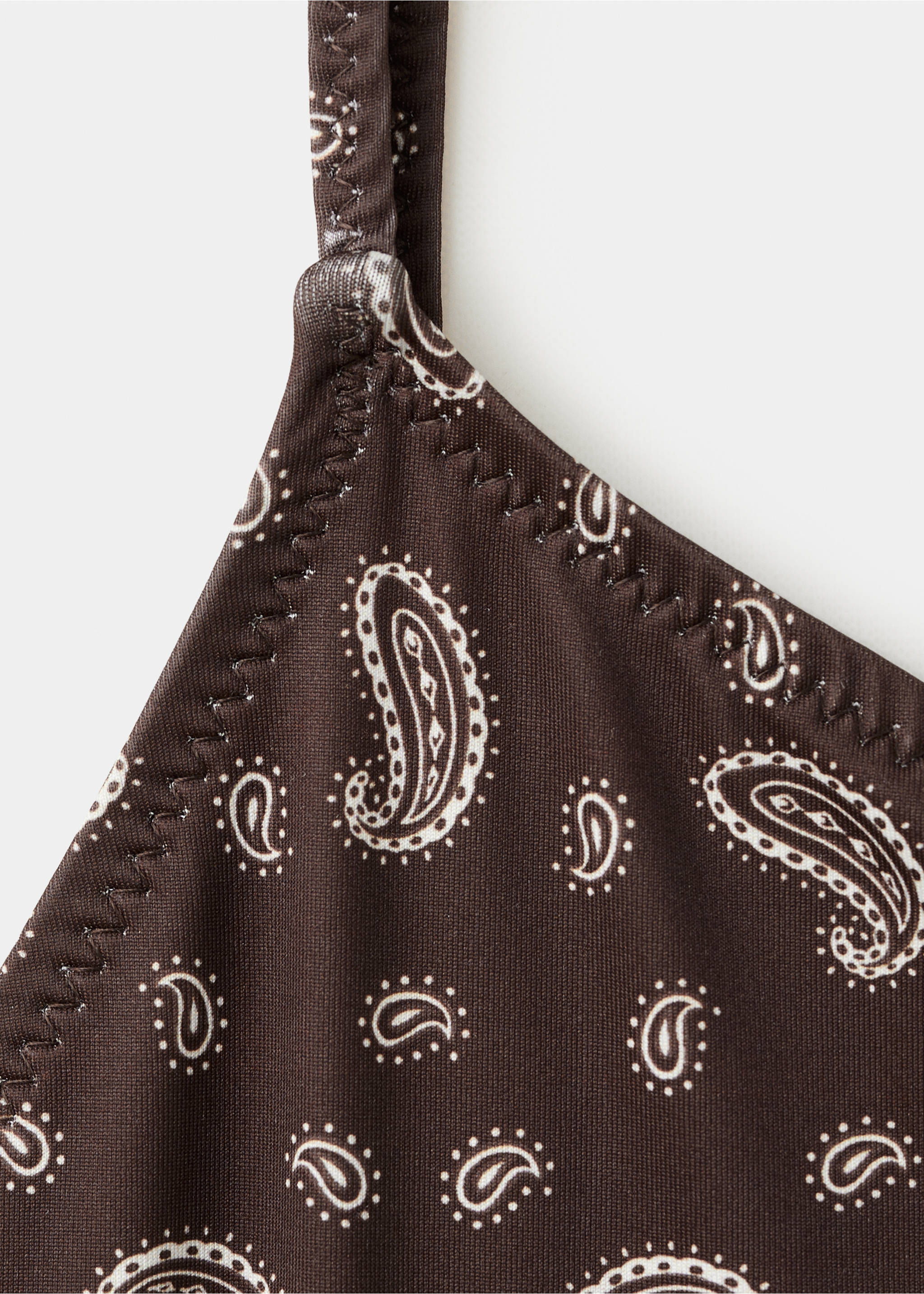 Printed strap swimsuit - Details of the article 8, Brown. Ref: 27078662-00.