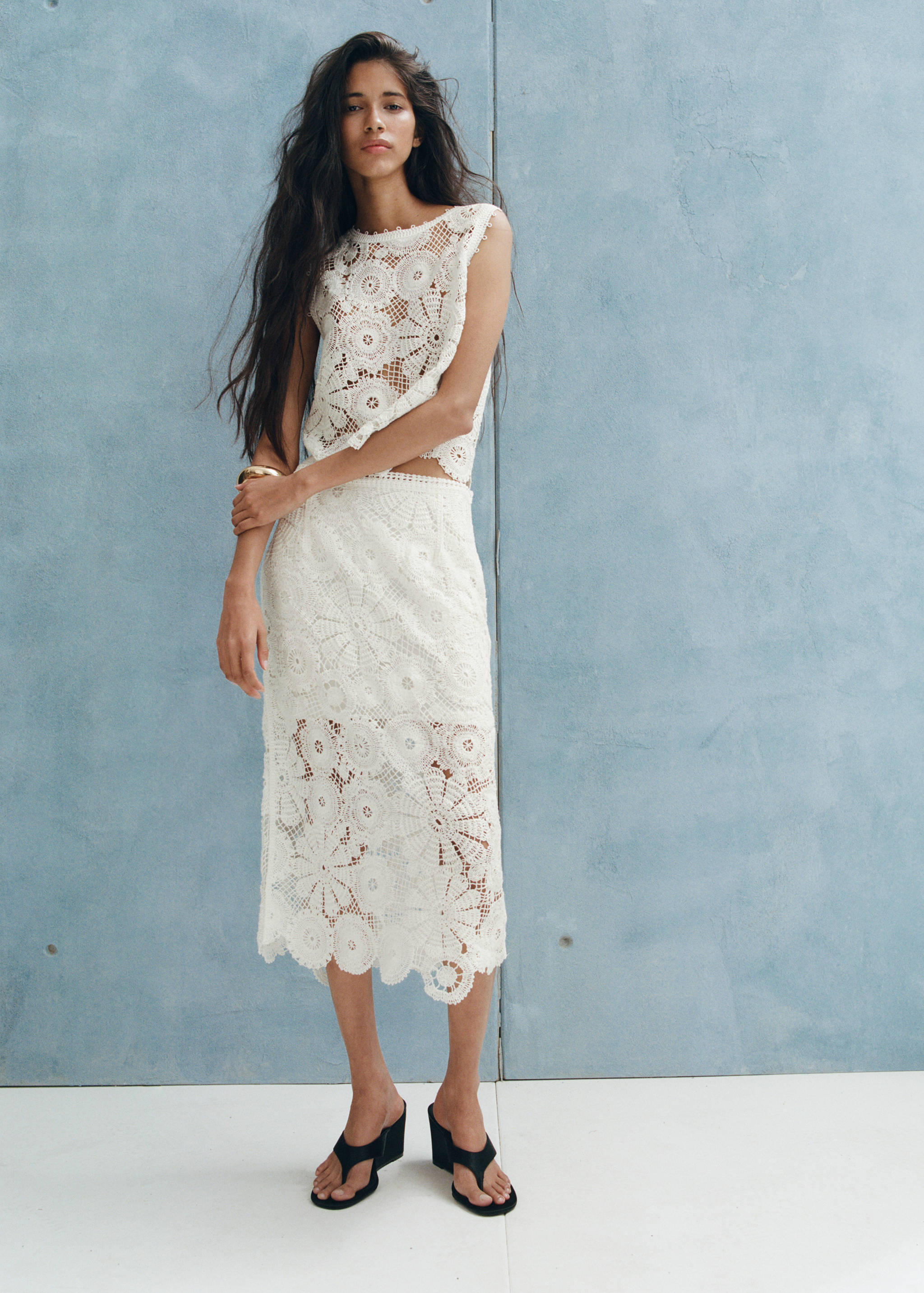 Crochet midi skirt - General plane