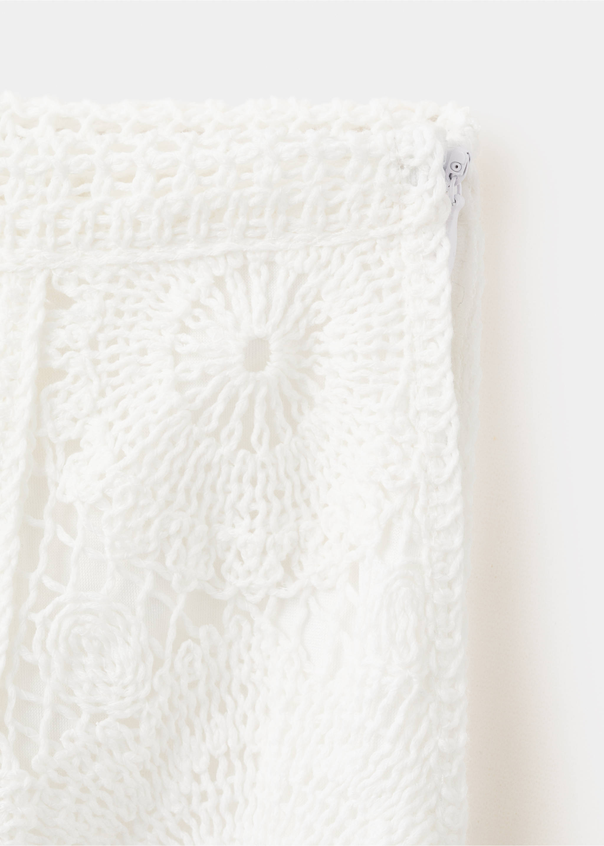 Crochet midi skirt - Details of the article 8, Off White. Ref: 27079055-00.
