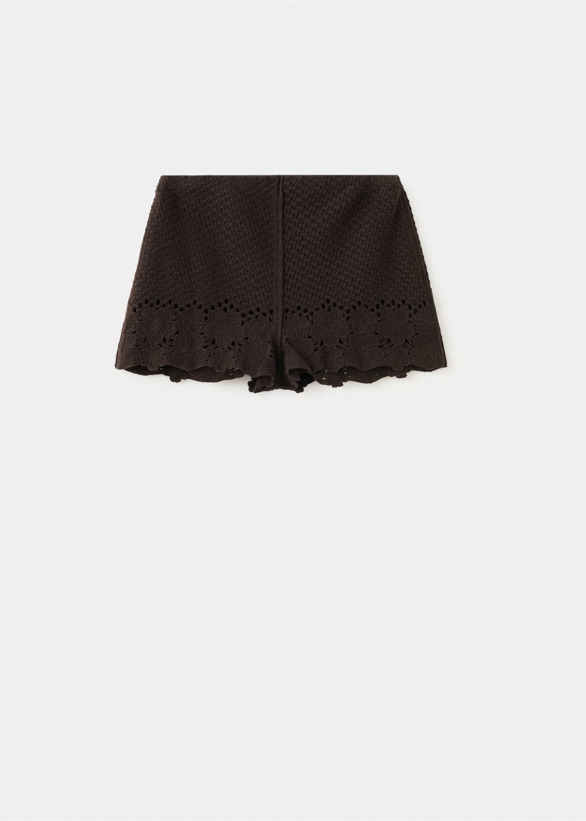 Embroidered openwork shorts - Article without model, Brown. Ref: 27079059-00.