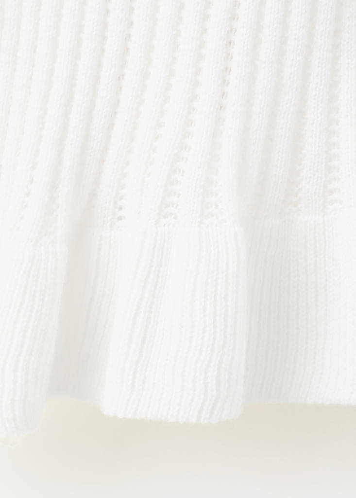Knitted cardigan with ties — Ecru