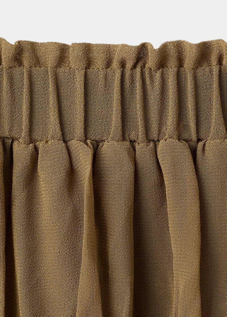 Gathered skirt with bead embellishment — Brown