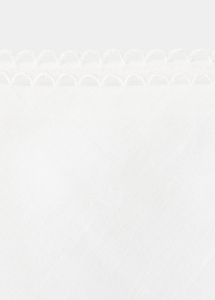 Linen skirt with lace details — Off White