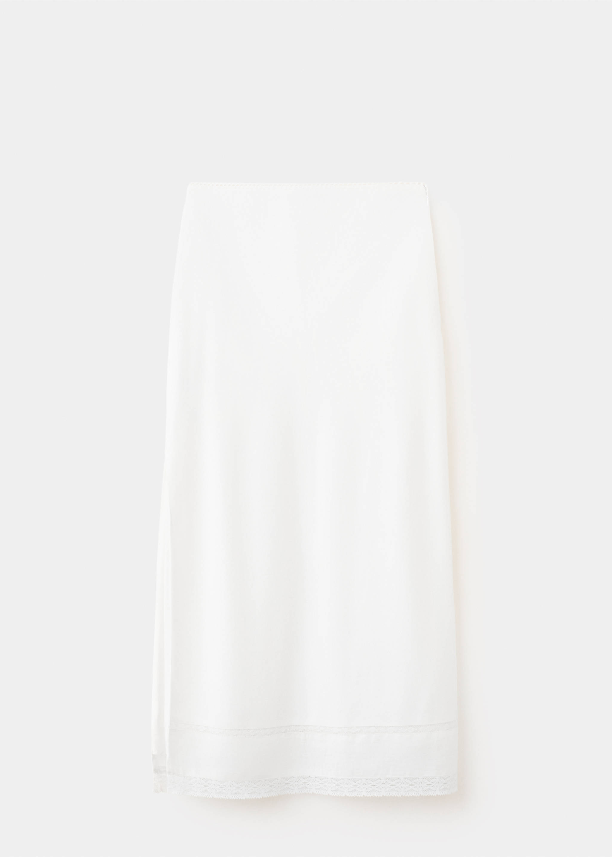 Linen skirt with lace details - Article without model, Off White. Ref: 27079069-00.