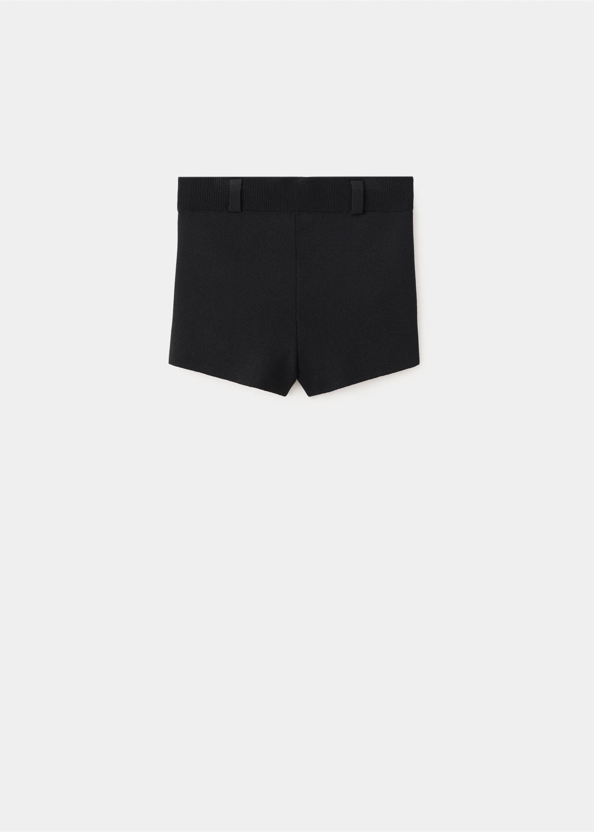 Straight-cut knitted mini shorts - Article without model, Black. Ref: 27079071-00.