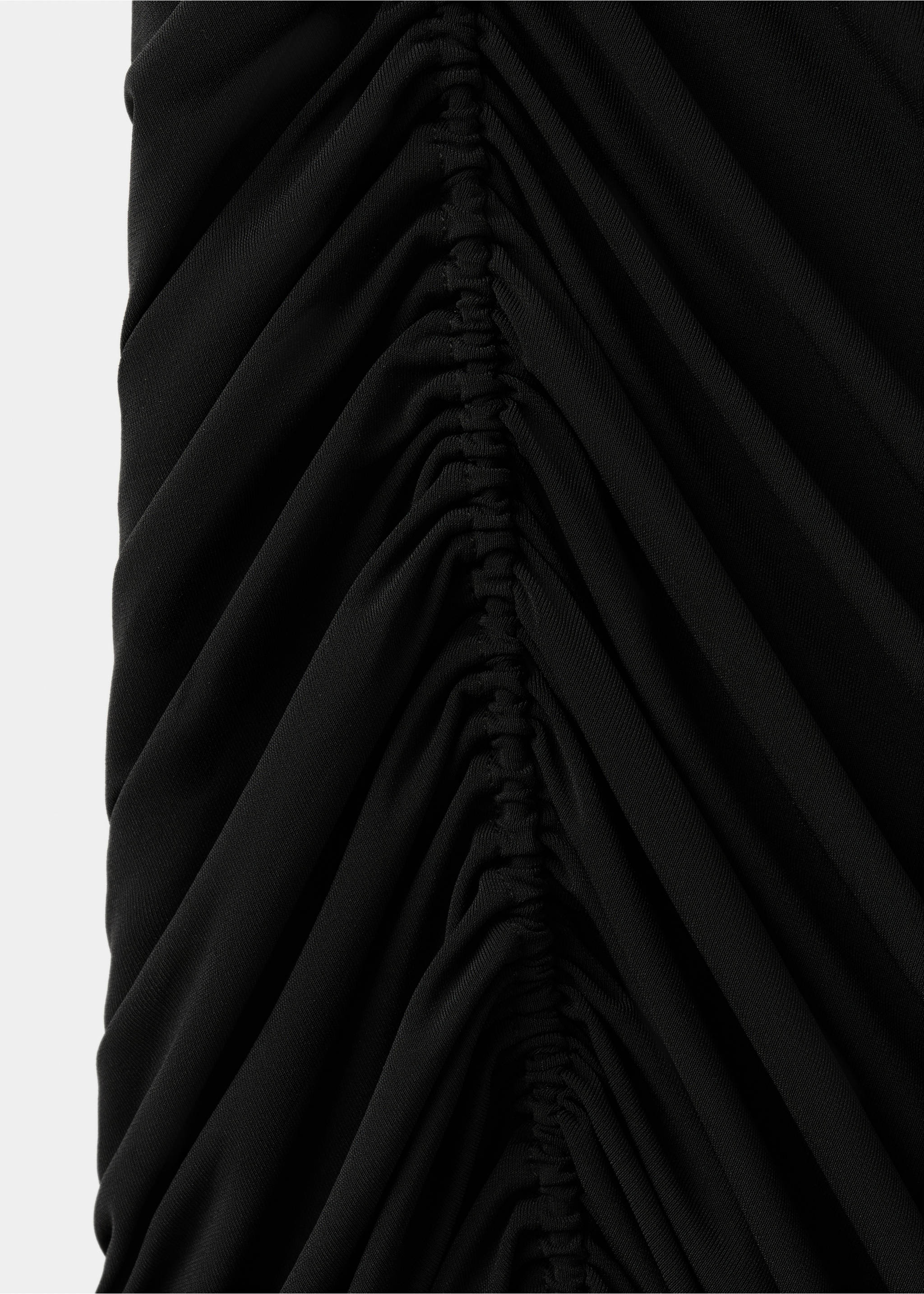 Asymmetrical pleated dress - Details of the article 8, Black. Ref: 27079072-00.
