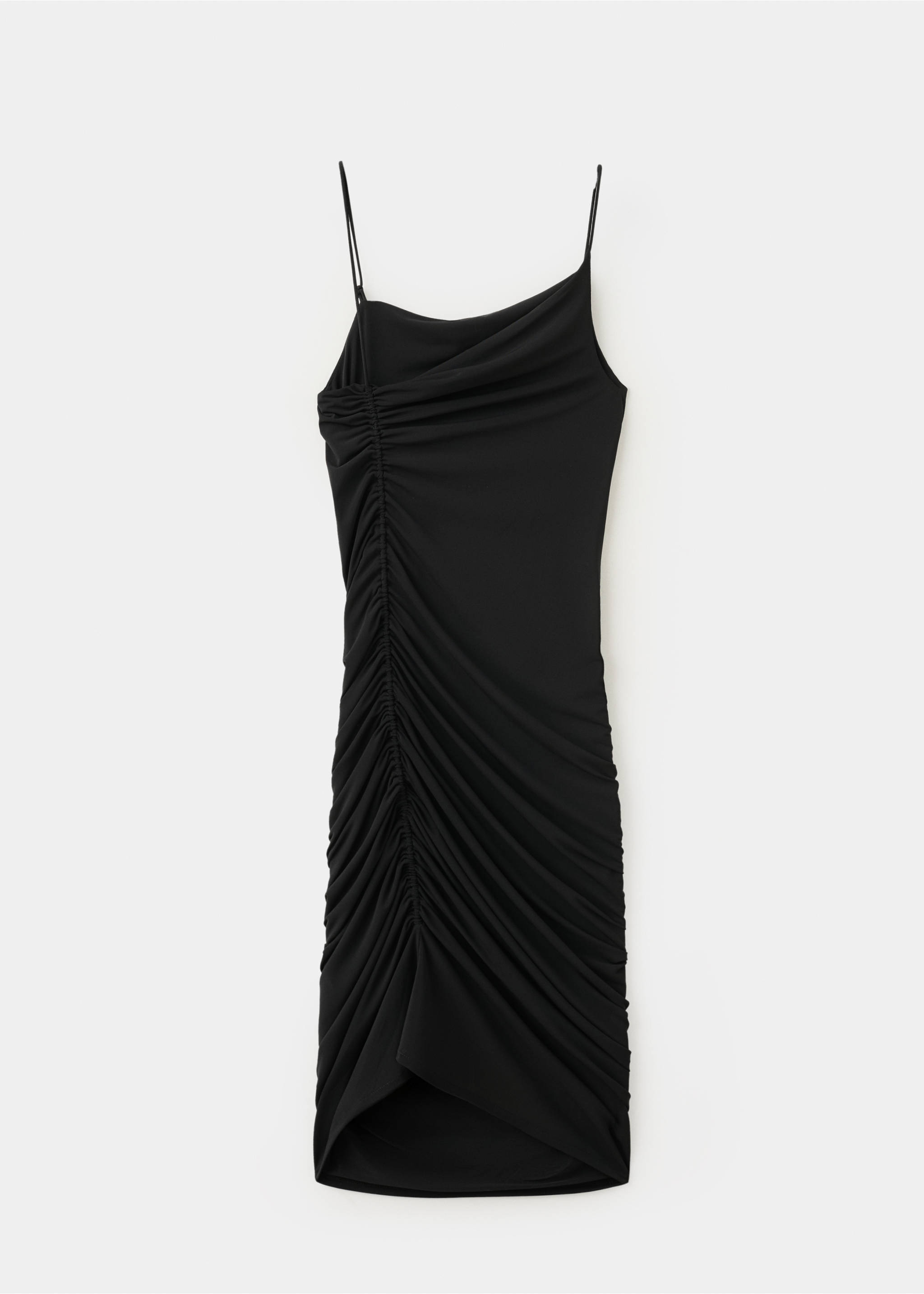 Asymmetrical pleated dress - Article without model, Black. Ref: 27079072-00.