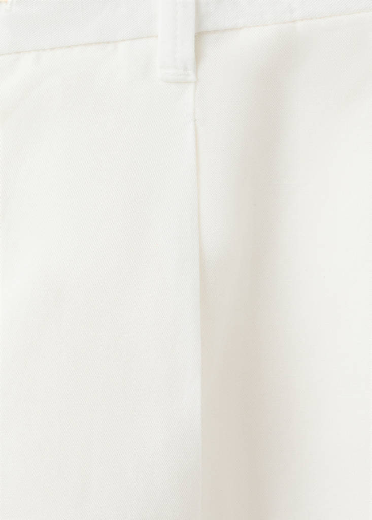 Relaxed fit lyocell linen trousers — White
