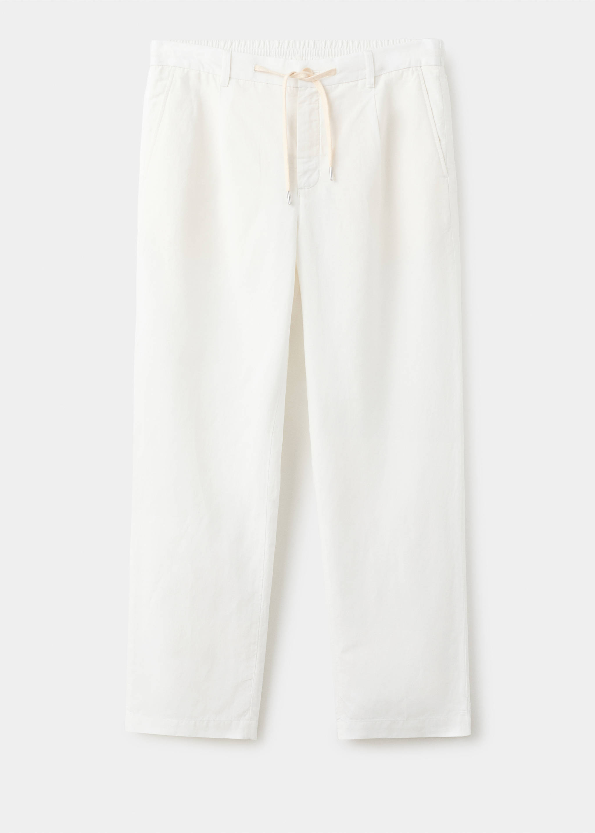 Relaxed fit lyocell linen trousers - Article without model, White. Ref: 27079205-01.