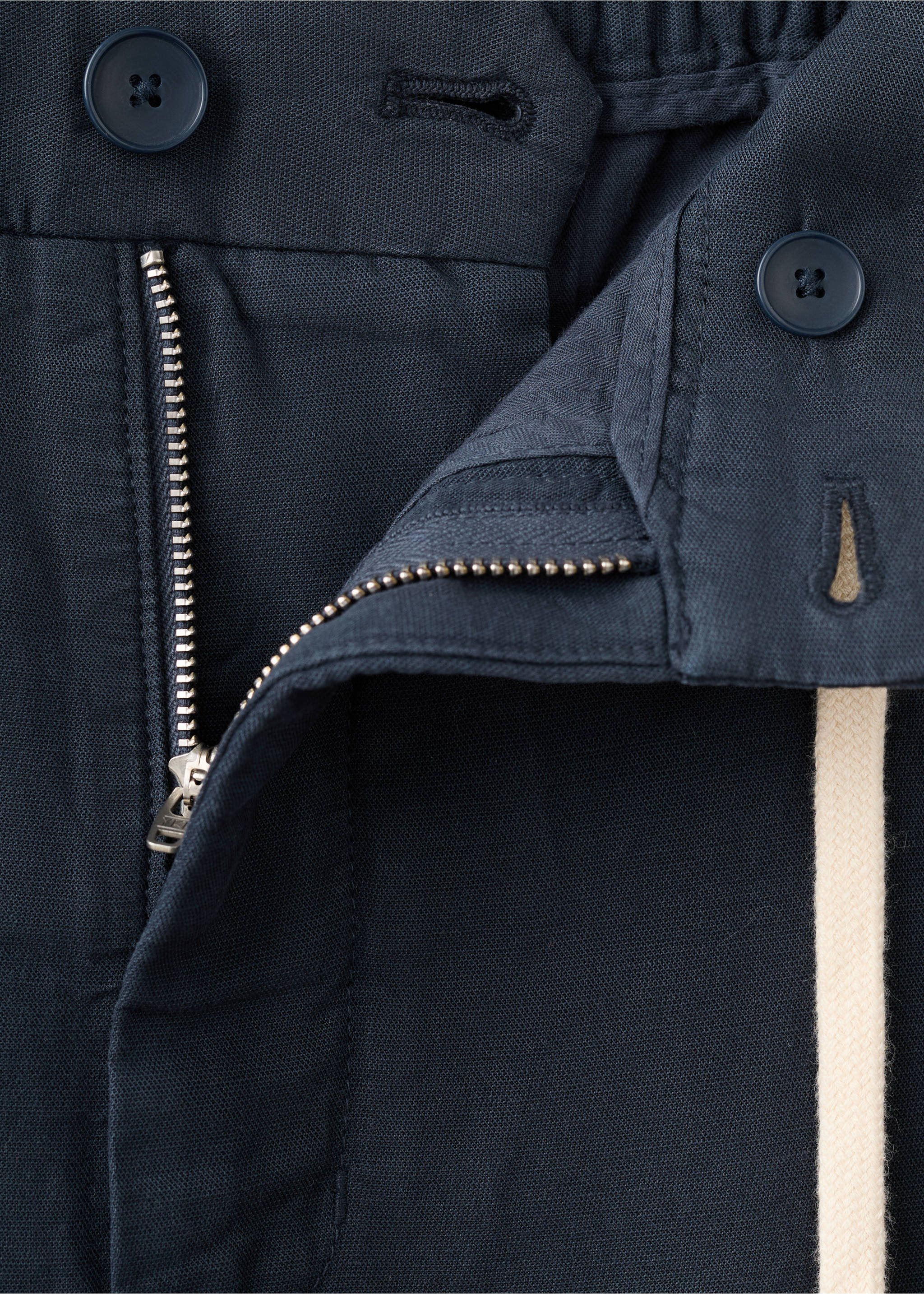 Pantalón lyocell lino regular fit - Detalle del artículo 8, Azul marino. Ref: 27079205-00.