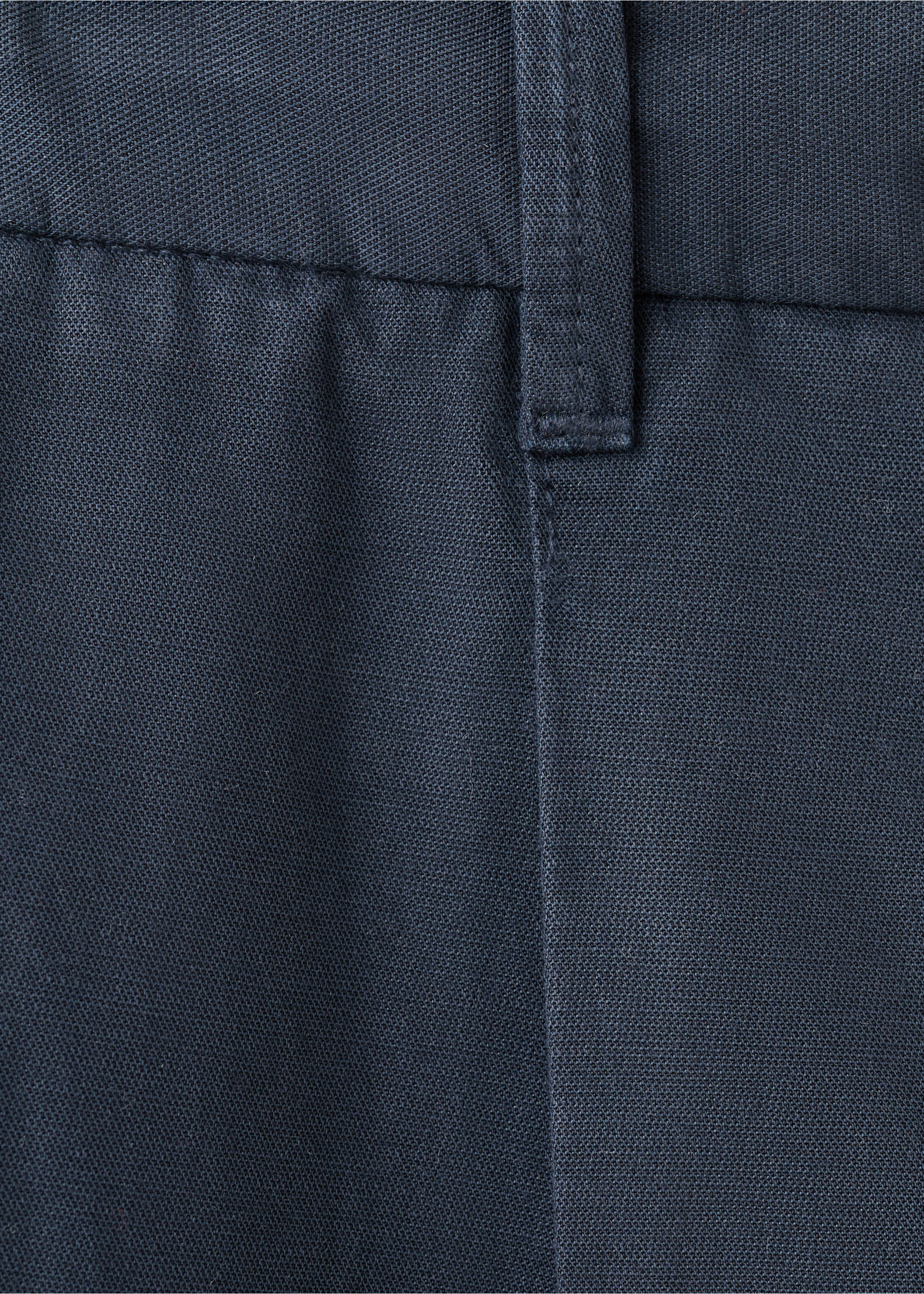 Pantalón lyocell lino regular fit - Detalle del artículo 0, Azul marino. Ref: 27079205-00.