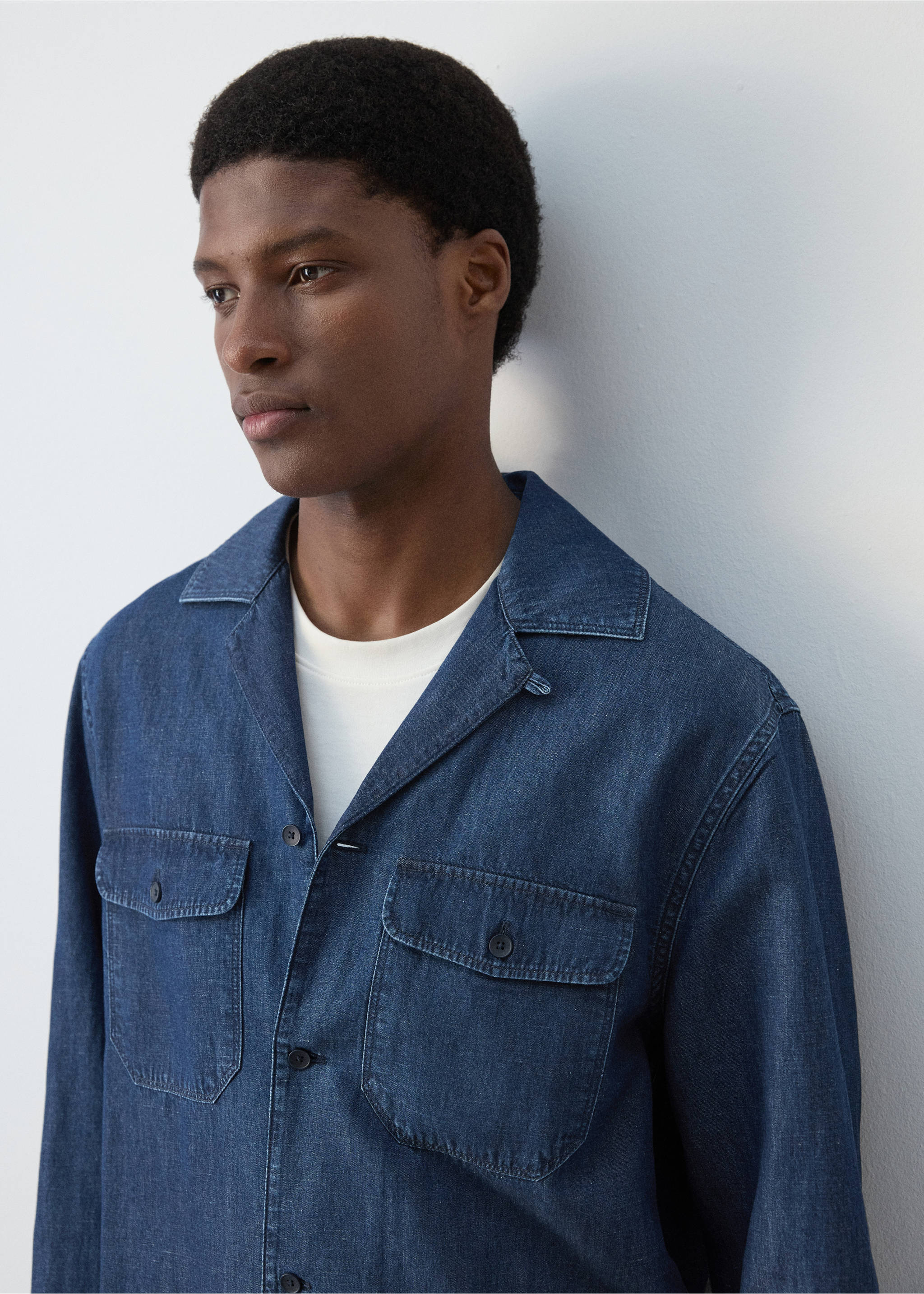 Chemise jean poches - Détail de l'article 1, Bleu foncé. Ref: 27079206-00.