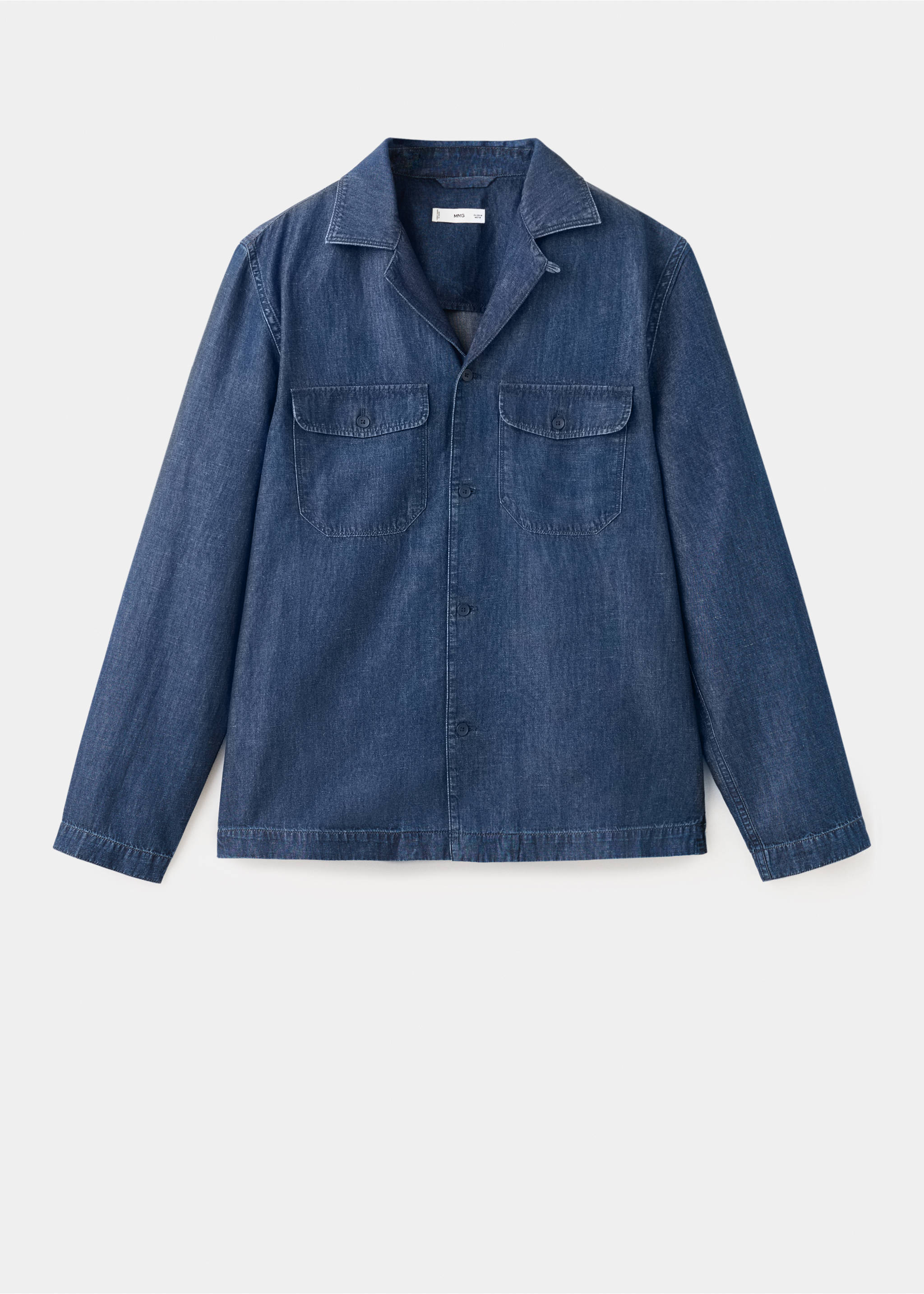 Surchemise en jean poches - Article sans modèle, Bleu foncé. Ref: 27079206-00.