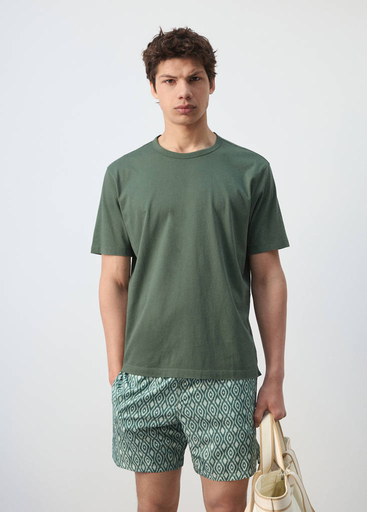 Short-sleeved cotton t-shirt — Green