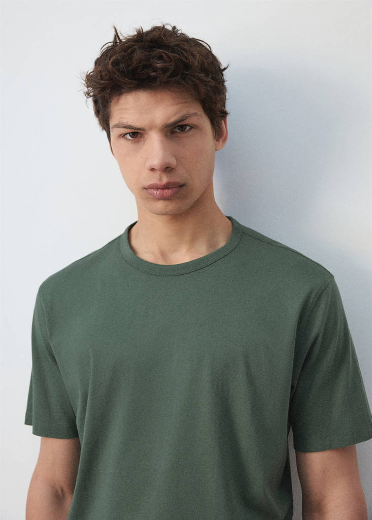 Short-sleeved cotton t-shirt — Green