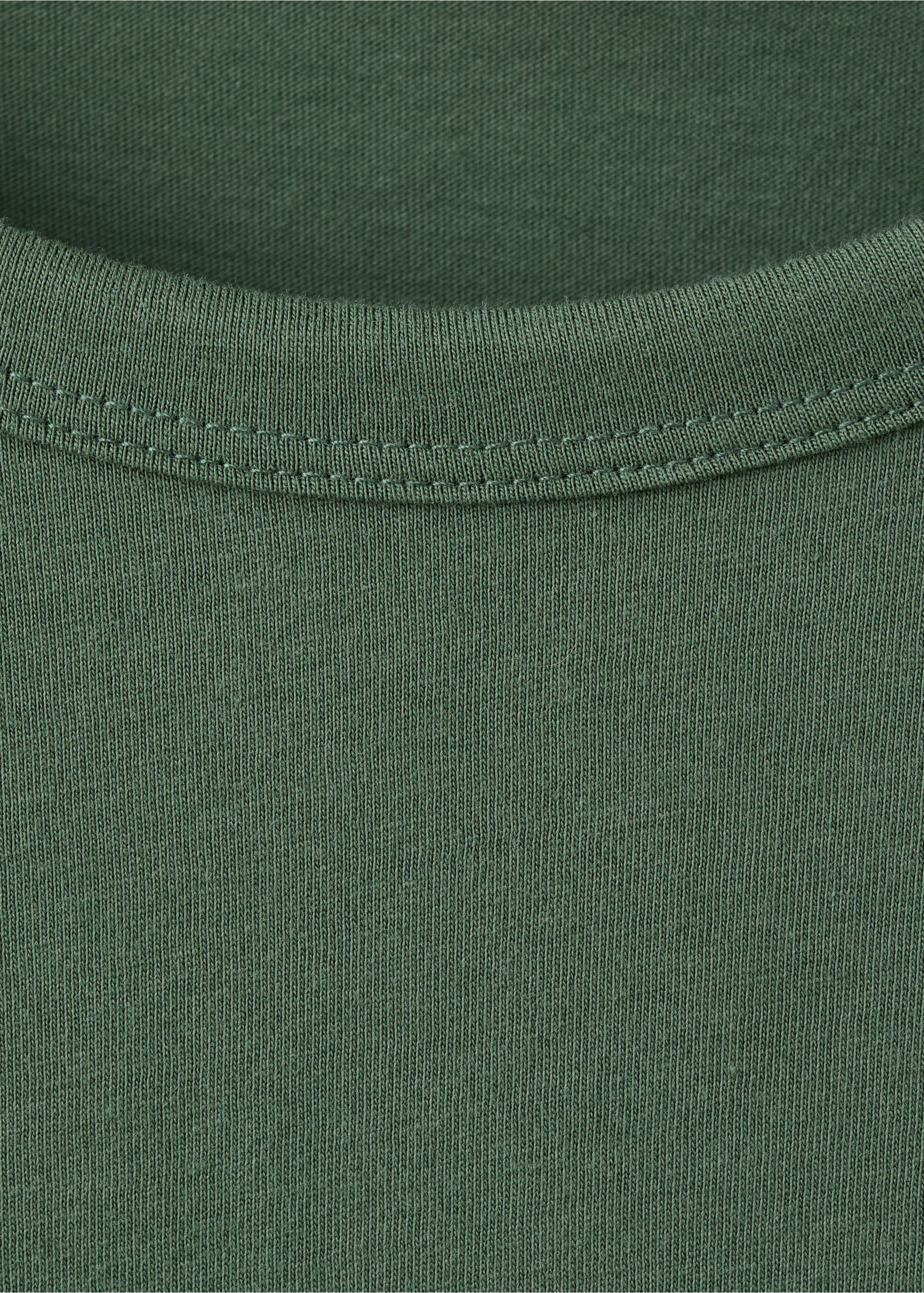 Short-sleeved cotton t-shirt - Details of the article 8, Green. Ref: 27079207-00.