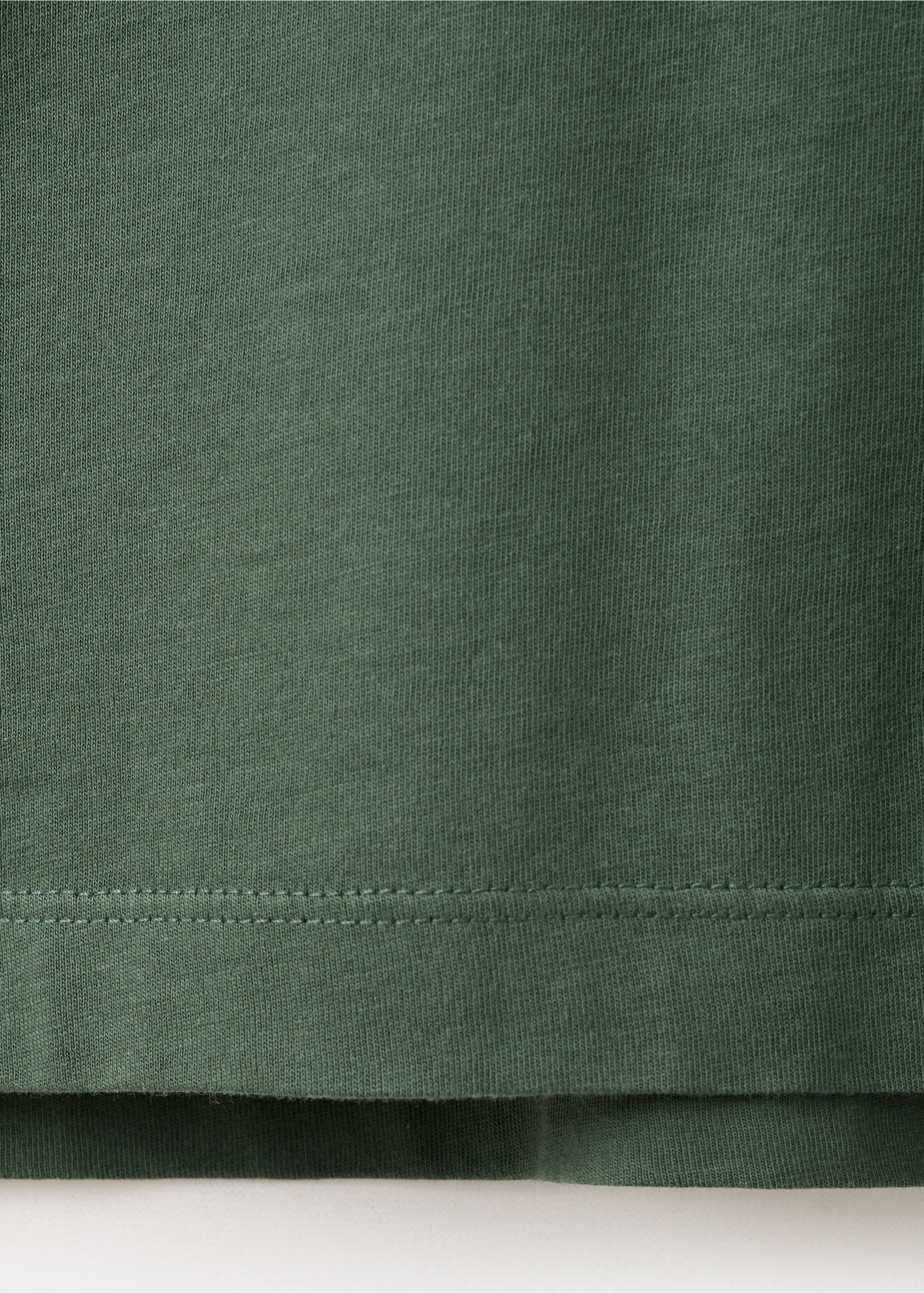 Short-sleeved cotton t-shirt - Details of the article 0, Green. Ref: 27079207-00.