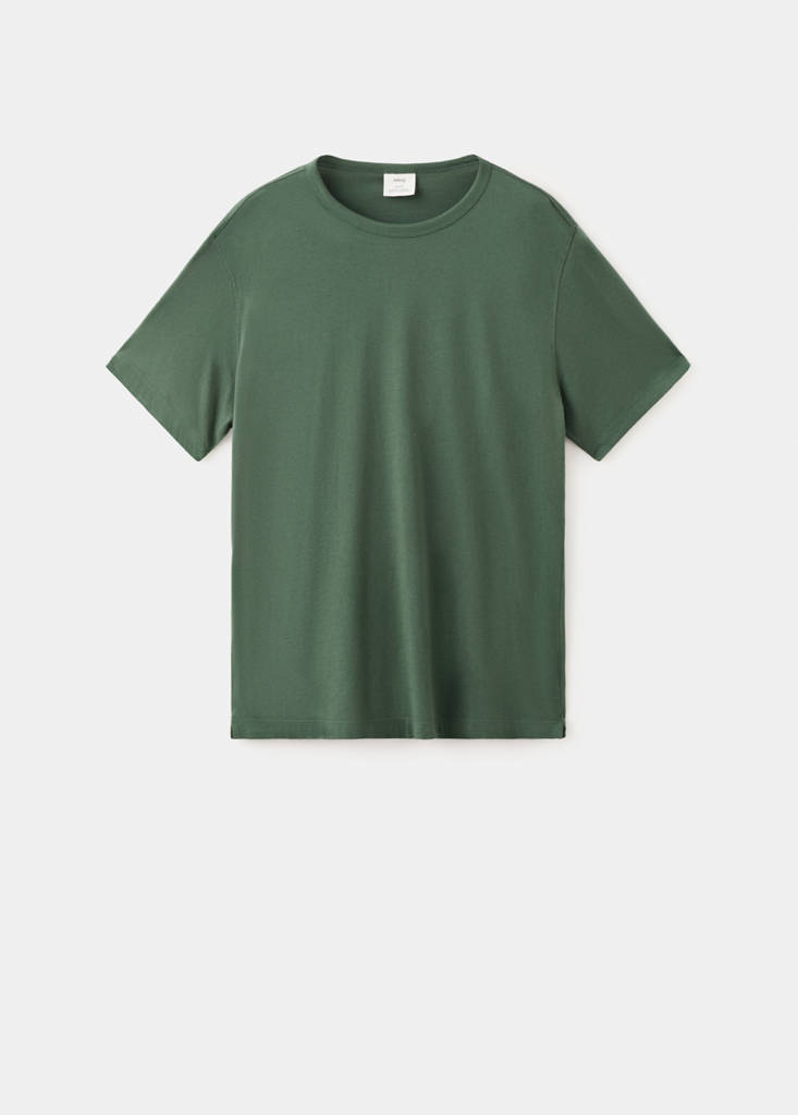 Short-sleeved cotton t-shirt — Green
