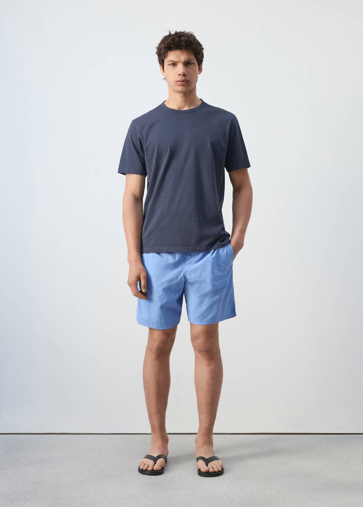 Short-sleeved cotton t-shirt — Navy