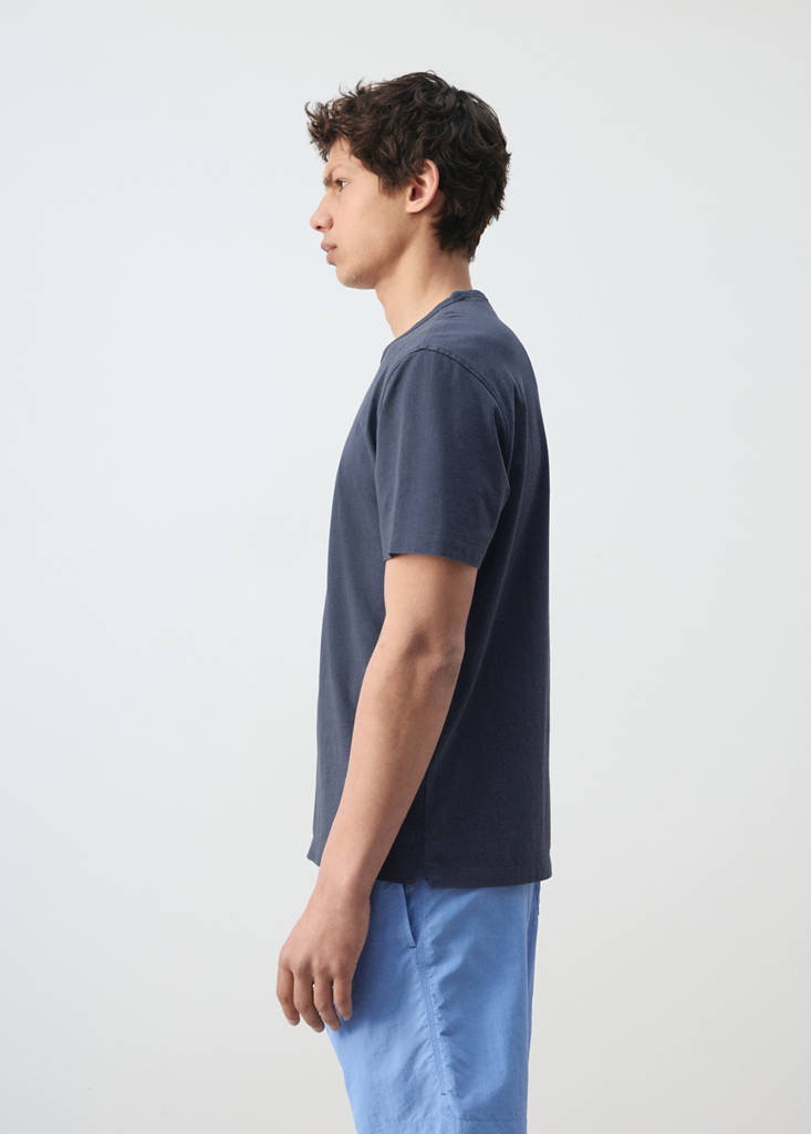 Short-sleeved cotton t-shirt — Navy
