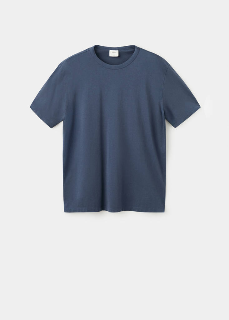 Short-sleeved cotton t-shirt — Navy