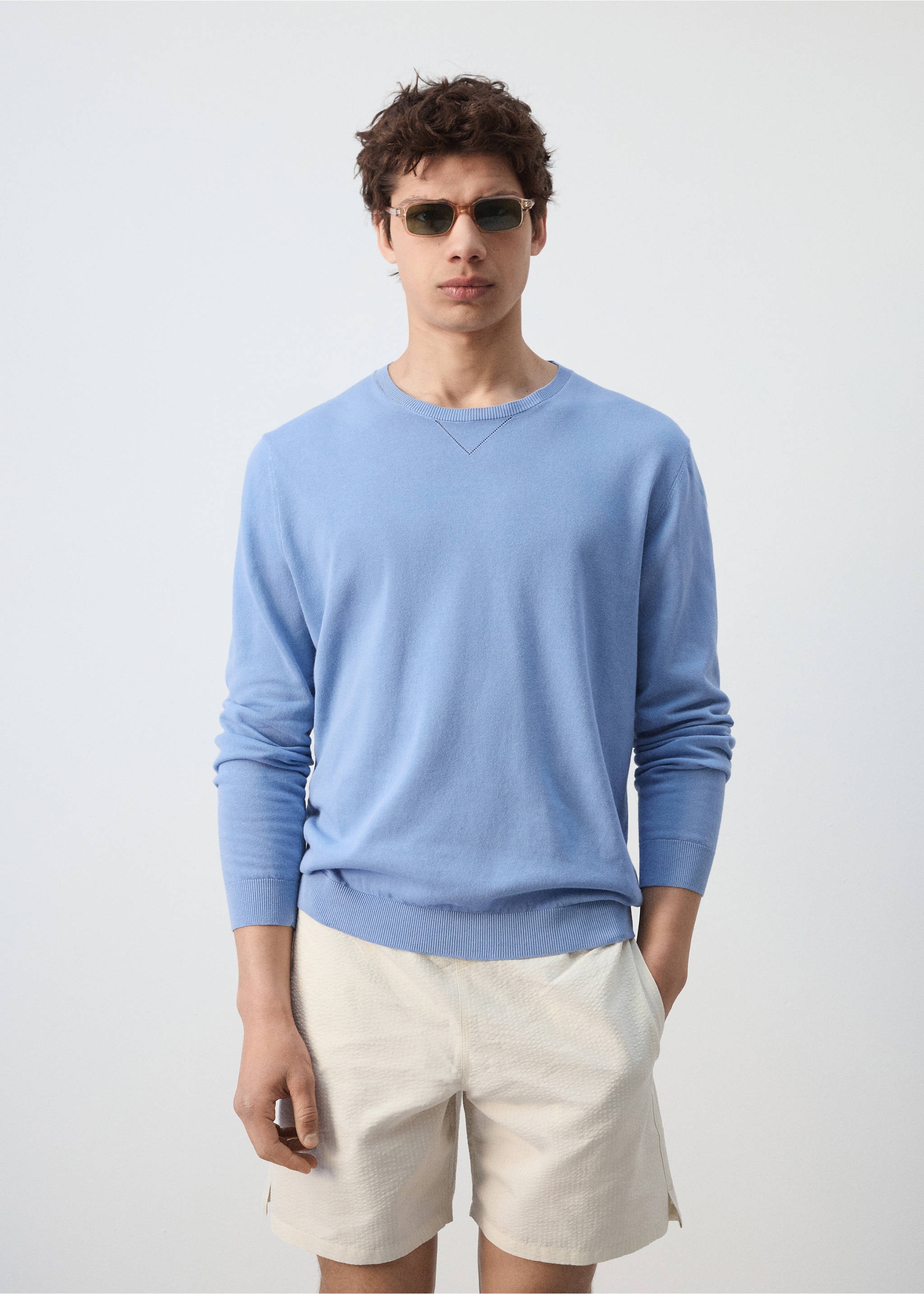 Sweater pedrosa - Medium plane, China Blue. Ref: 27079208-00.